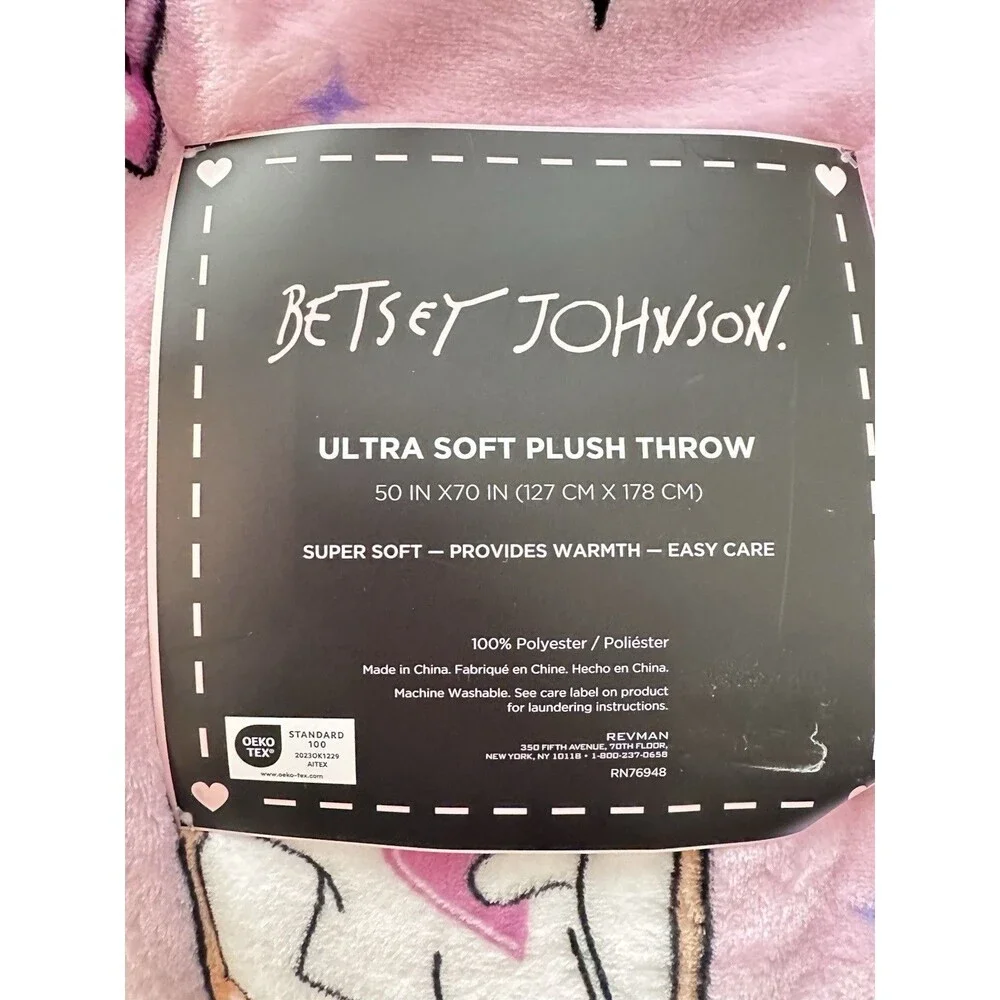 Betsy Johnson Pink Halloween Ultra Plush Throw Blanket 50 X 70“￼